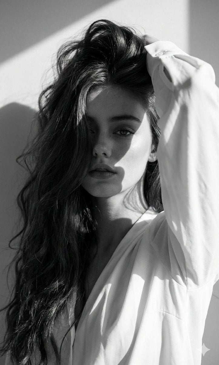 High-Fashion Black and White Editorial Portrait Prompt (Facial Lock) preview