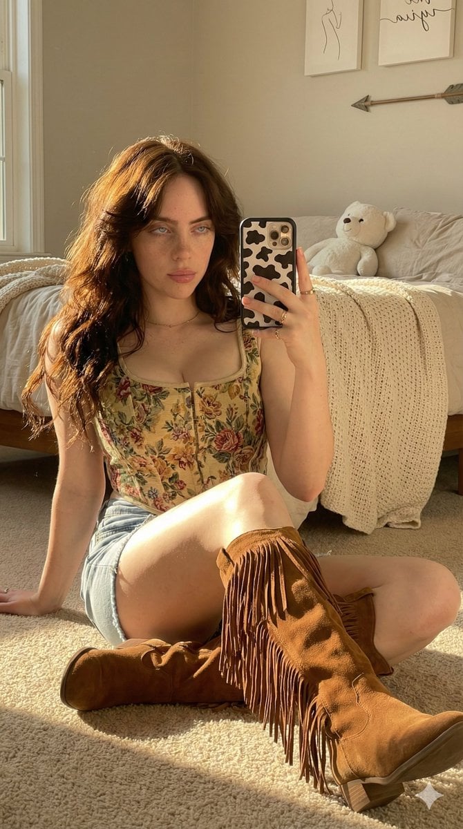Hyper-Realistic Mirror Selfie with Golden Hour Lighting preview