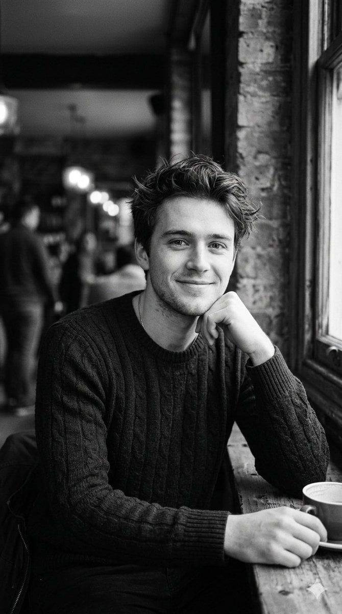 Black and White Cafe Portrait preview