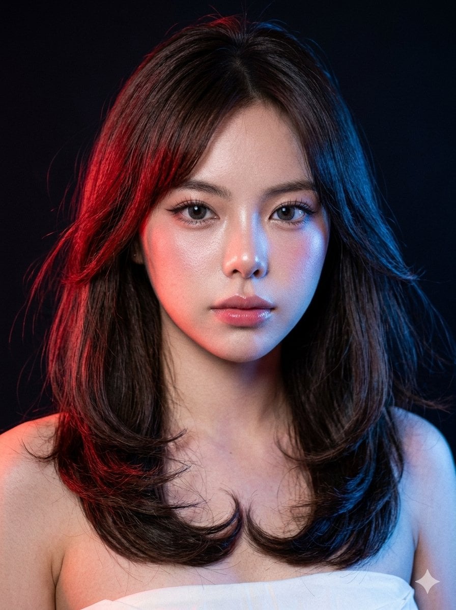 Neon Gel Lighting Studio Portrait preview