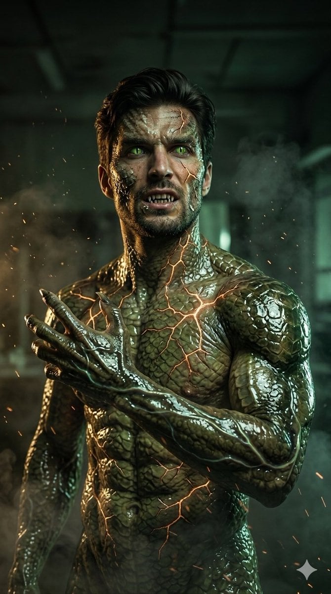 Cinematic Reptilian Transformation Scene preview