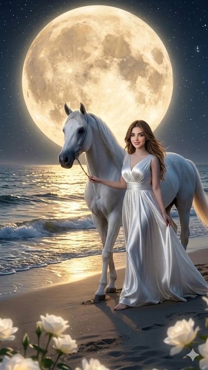 Dreamy Moonlit Beach Horse Walk preview