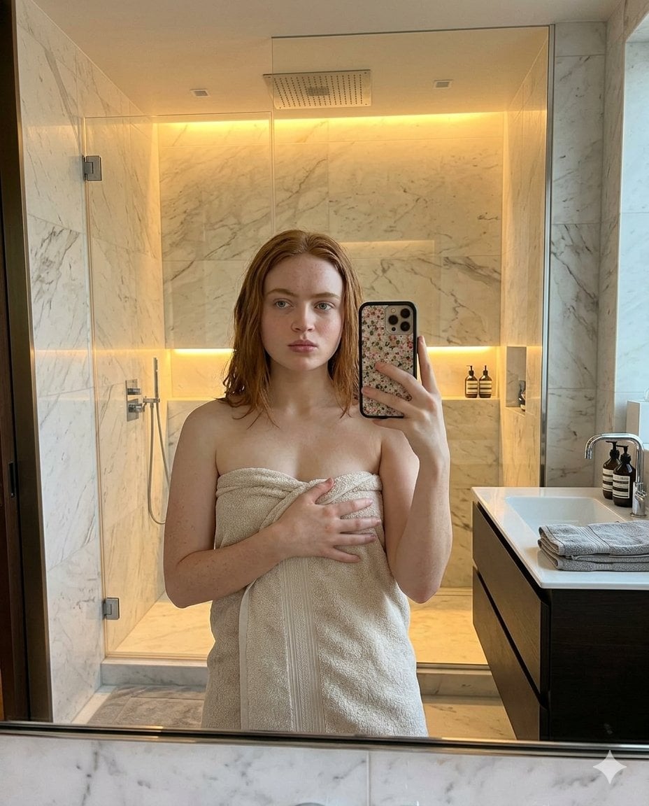 Modern Bathroom Mirror Selfie preview