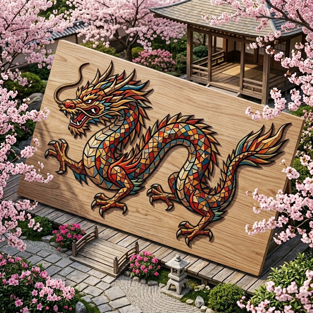 Chinese Dragon Wood Mosaic preview