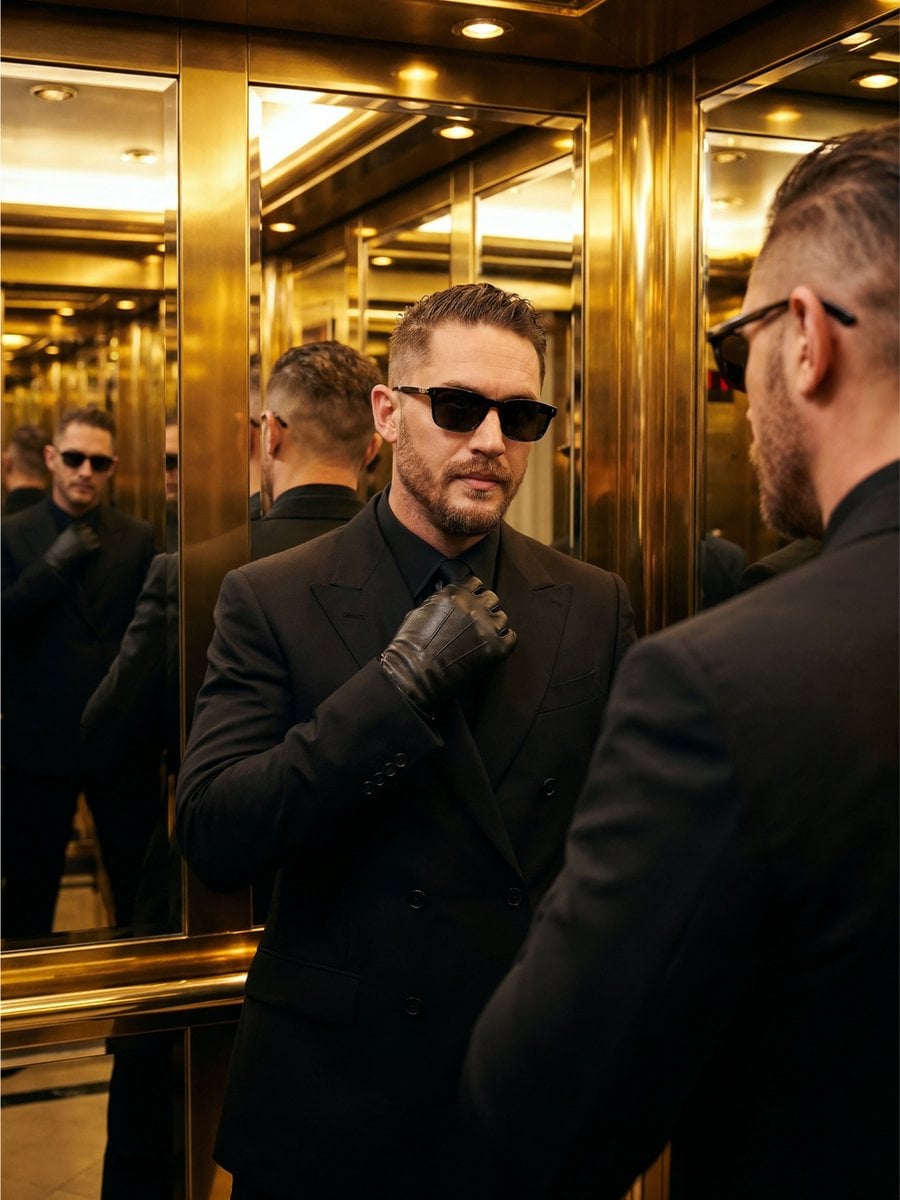 Cinematic Golden Elevator Portrait preview