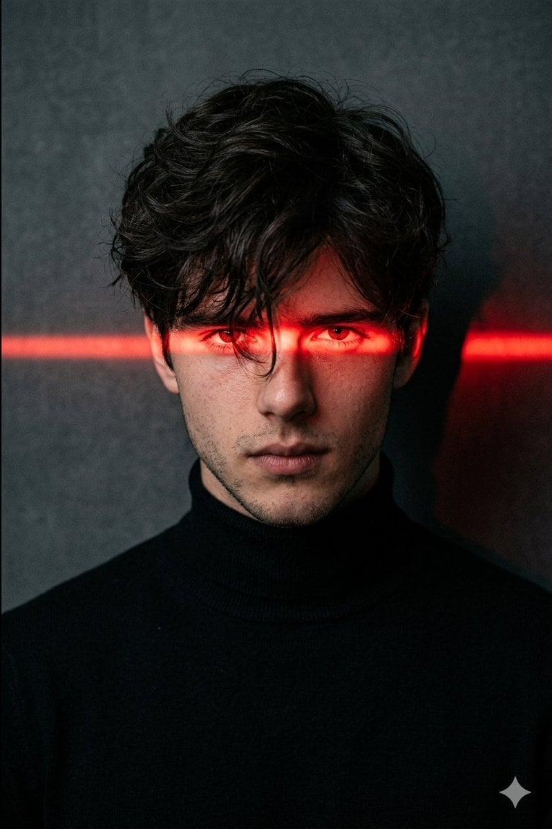 Dramatic Red Light Man Portrait preview