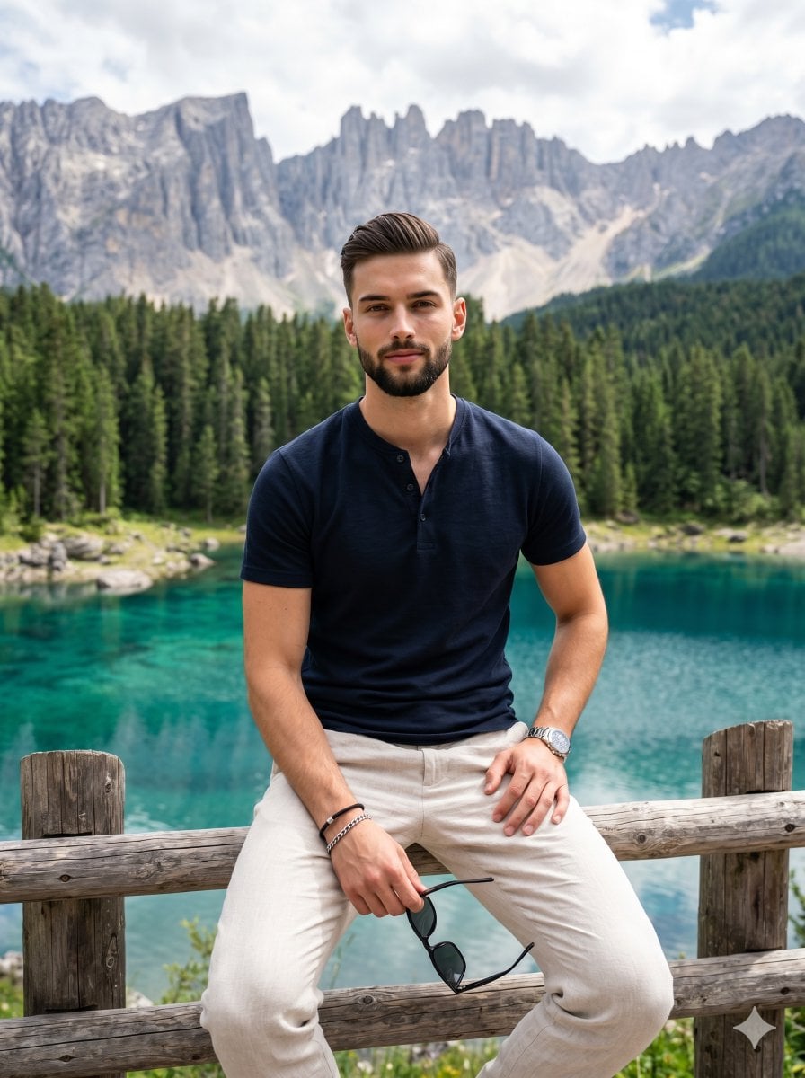 Casual Male Portrait Alpine Lake preview