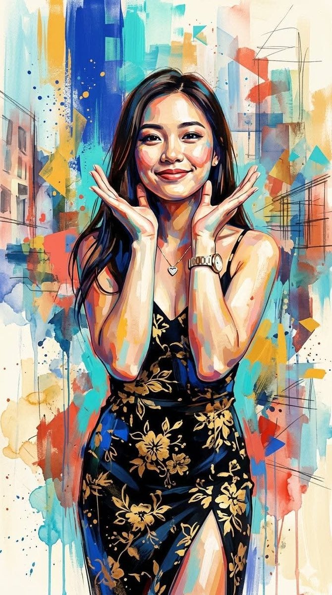 Contemporary Mixed-Media Abstract Portrait preview