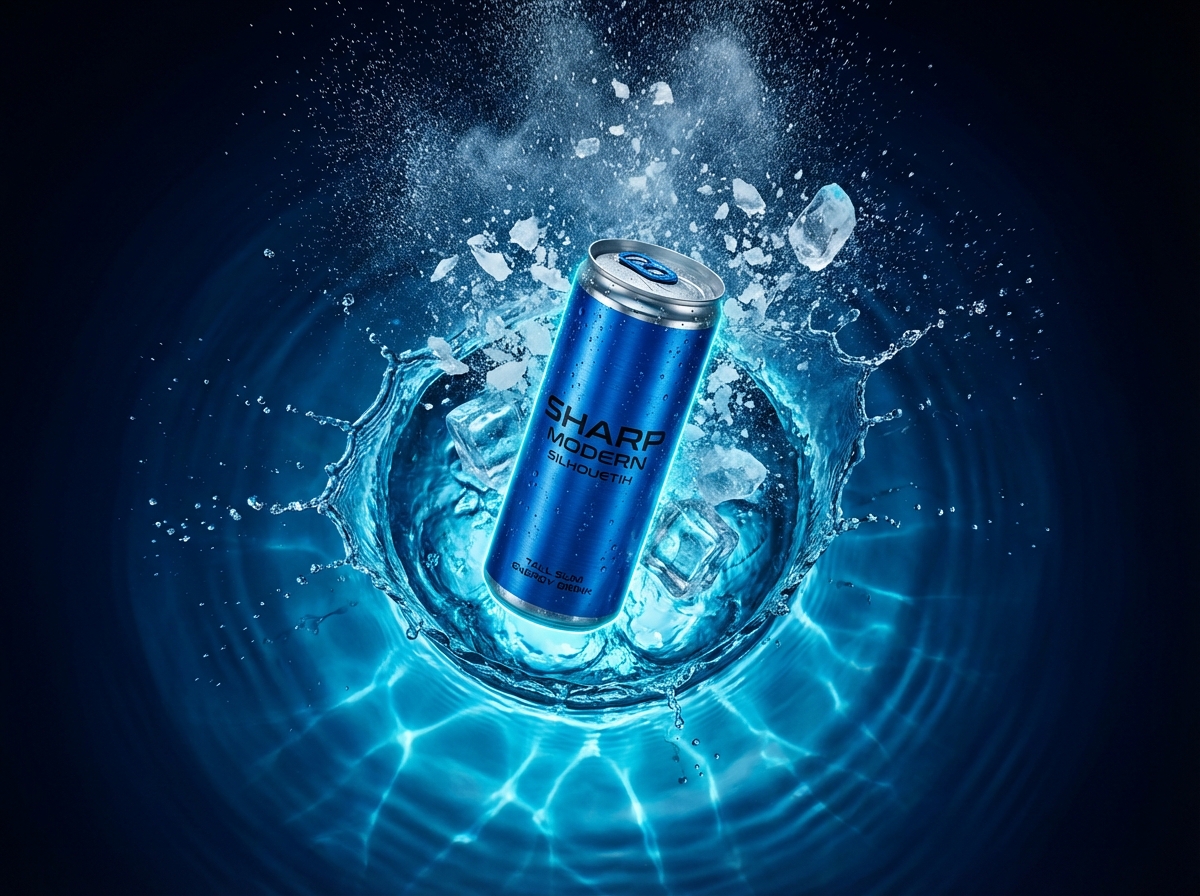 Drink cold, get charged! - AI Image Template Preview