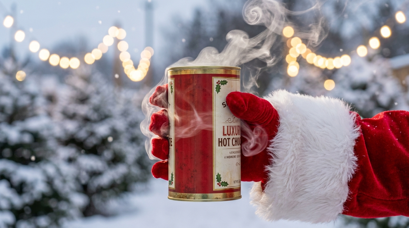 Winter, peace, and chocolate. - AI Image Template Preview