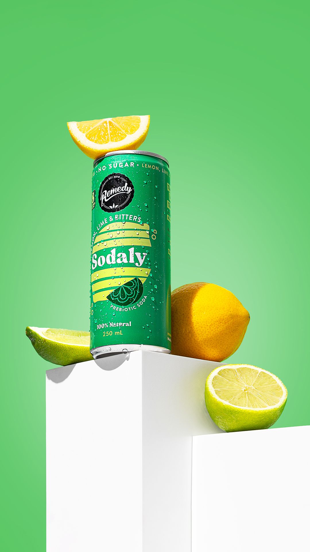 Vibrant Citrus Prebiotic Soda Template - AI Image Template Preview