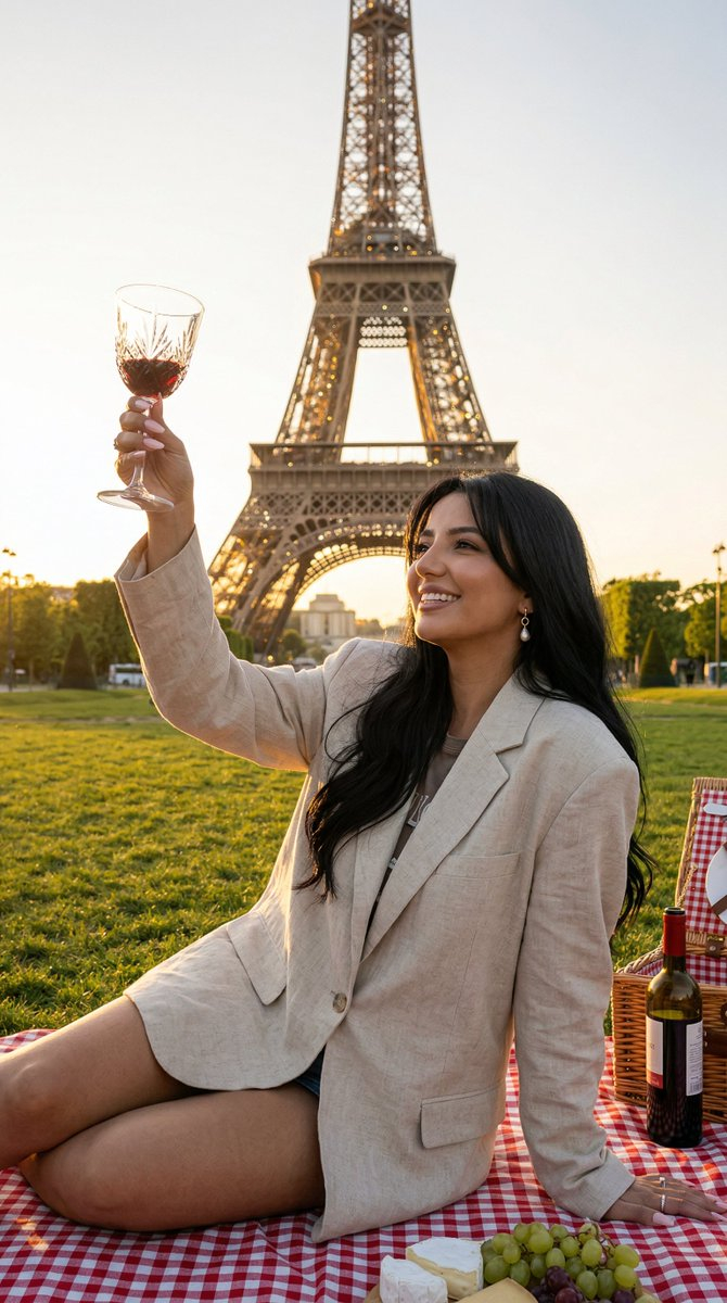 Nano Banana - Paris Fleurs Romantic AI image template preview