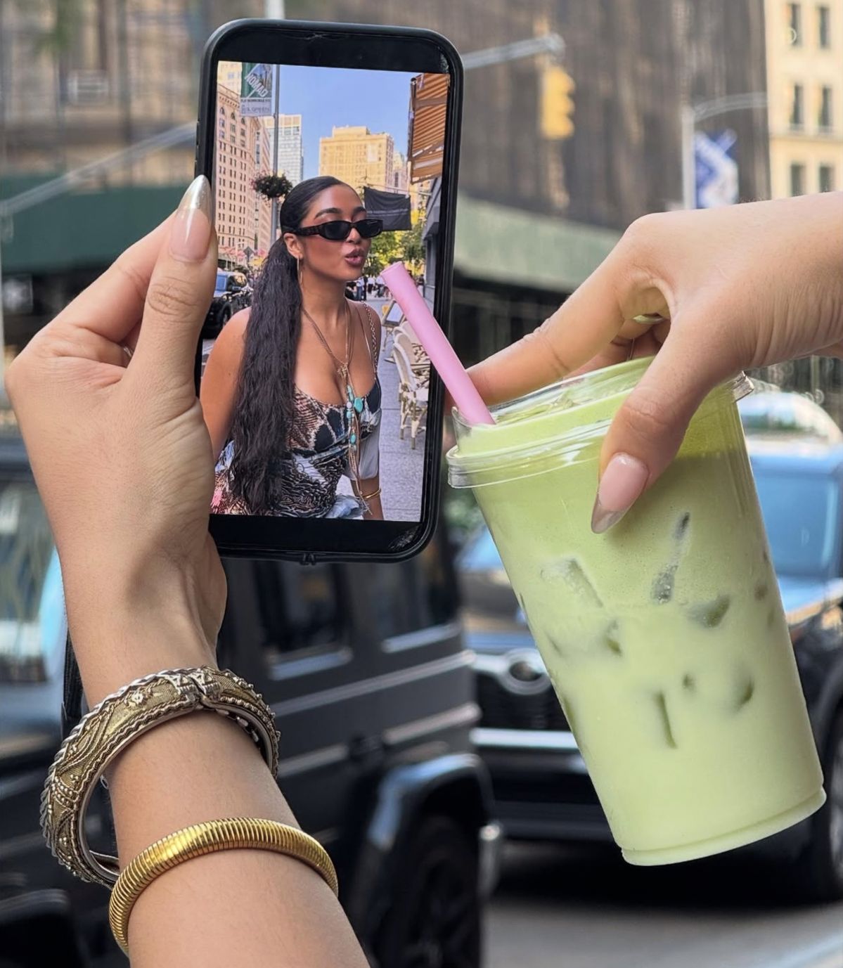 Matcha Meets Mirror - AI Image Template Preview