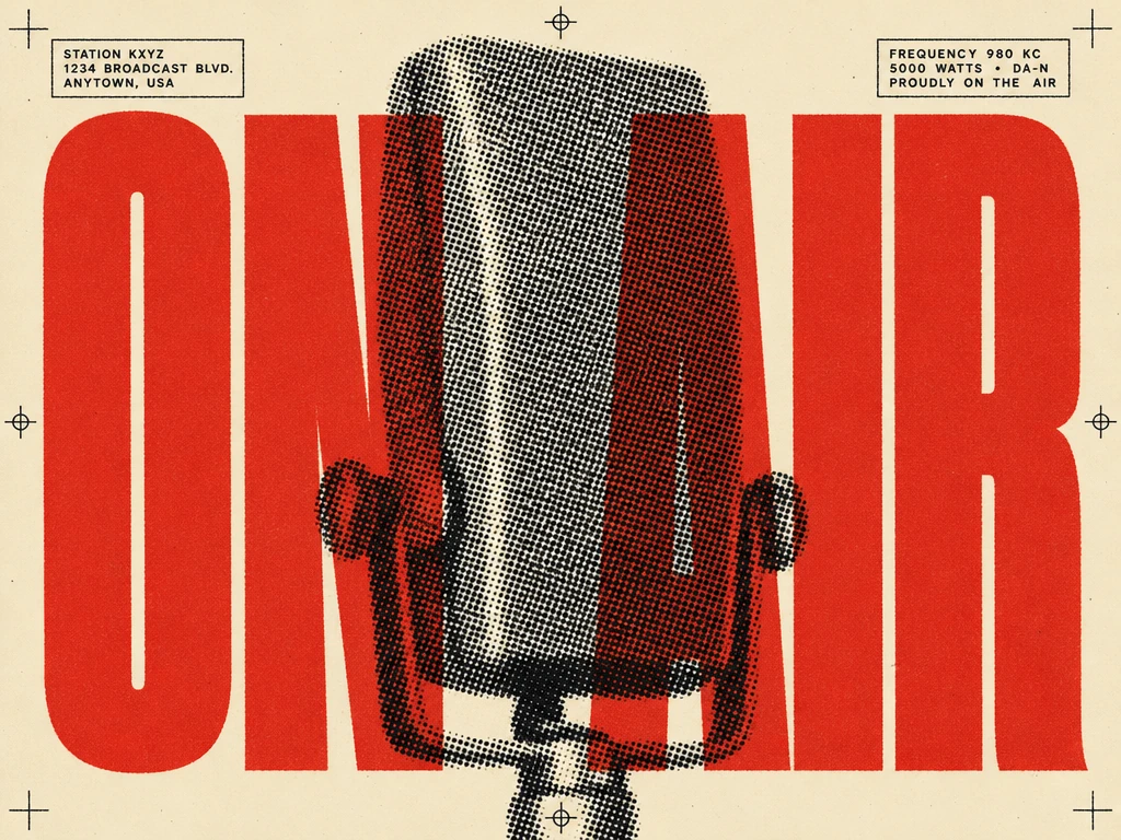 Vintage Broadcast Poster — example output generated with this skill