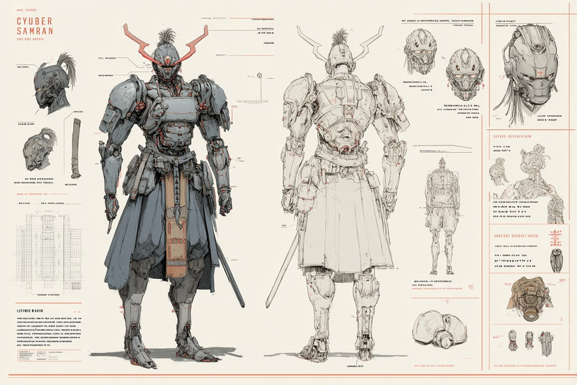 Character Archive ā Blueprint Concept Sheet AI image template preview