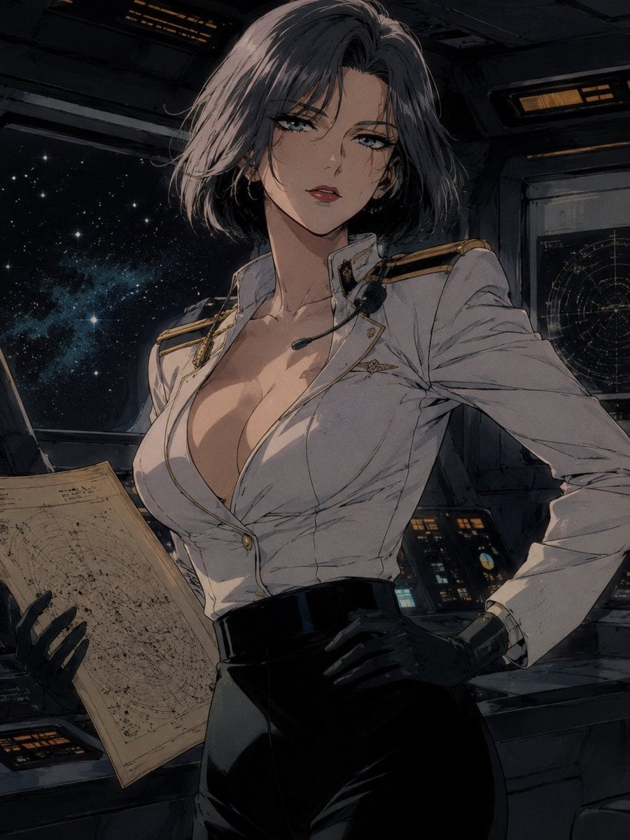 Retro Anime Space Captain Portrait - AI image template preview