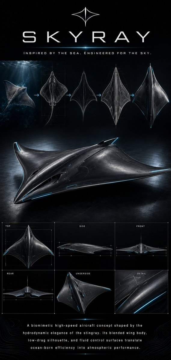 gpt2-infographic-edu-visual-biomimetic-skyray-aircraft-poster AI image template preview