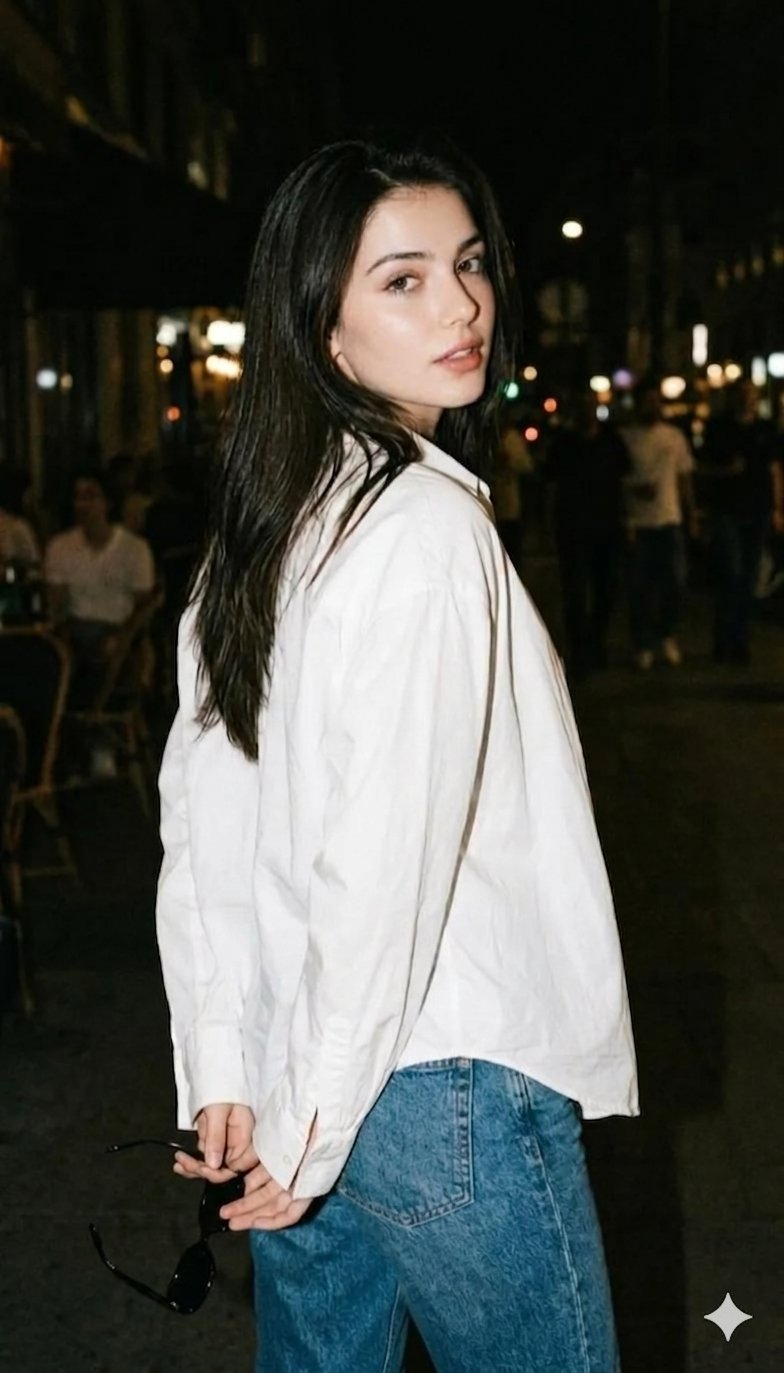 gemini-night-flash-portrait AI image template preview