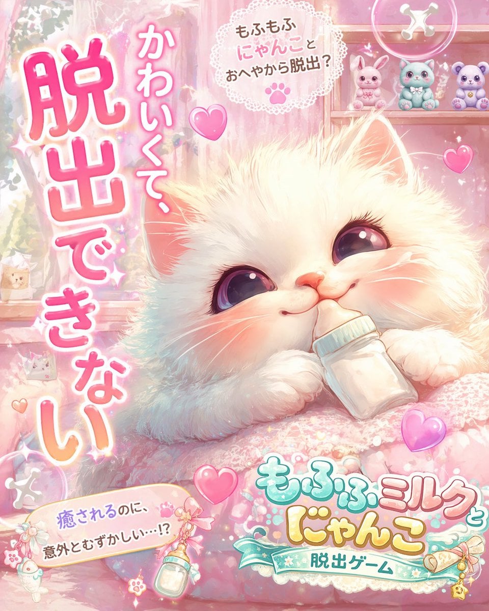 Kawaii Pink Kitten Escape Game Ad preview