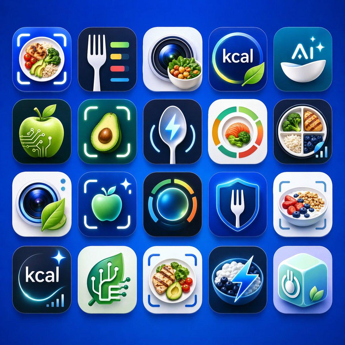 Healthy Nutrition App Logo Grid preview