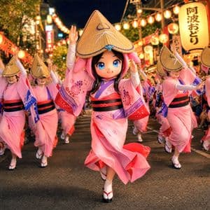 Dynamic Awa Odori Night Scene preview