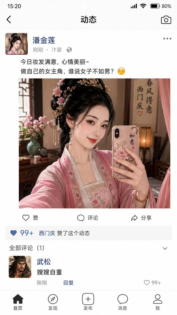 Modern Social Media Scene for Literary Characters - AI image template preview
