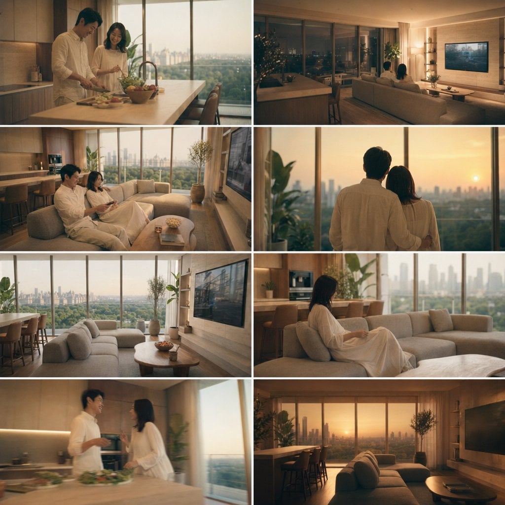 8-Panel Luxury Apartment Couple Collage preview