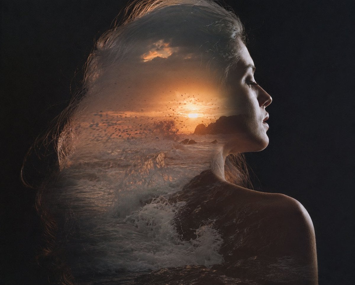 Double Exposure Ocean Portrait preview