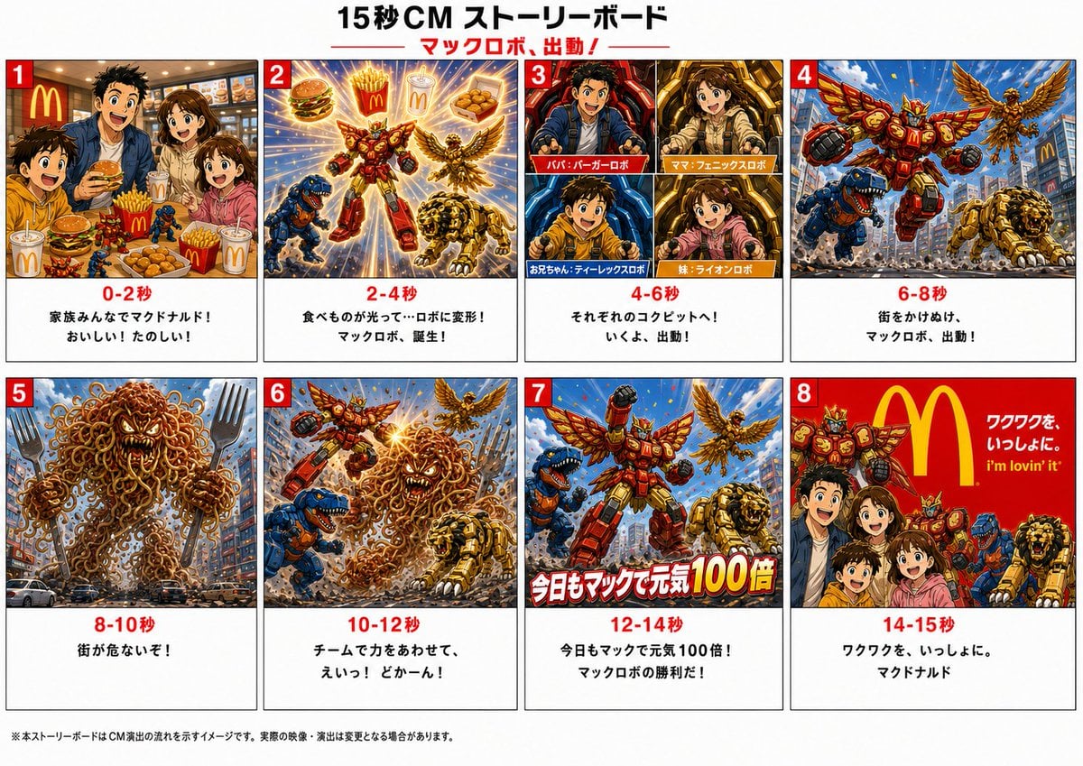Japanese Mecha Fast Food Storyboard preview