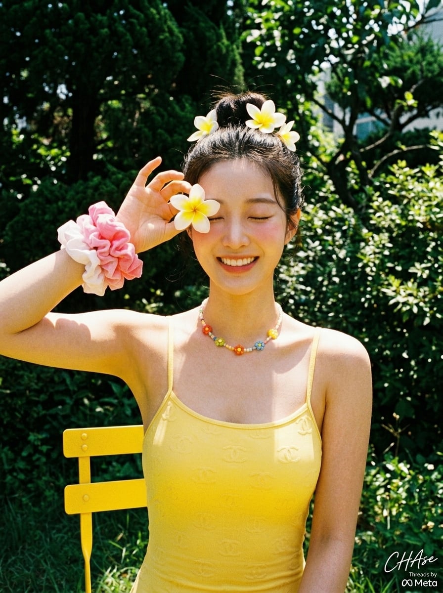 Retro Summer Plumeria Vacation Portrait preview