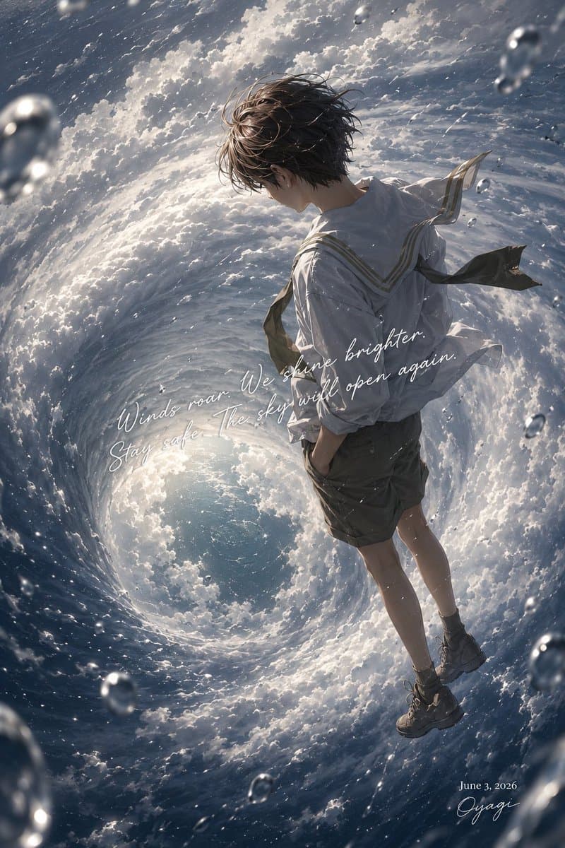 Anime Boy in Typhoon Vortex preview