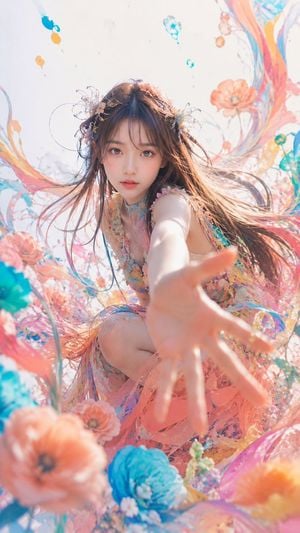 Surreal Pastel Floral Fashion Portrait preview