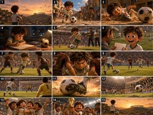 15-Panel Football Boy Storyboard preview