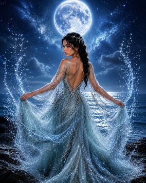 Moonlit Ocean Goddess Portrait preview
