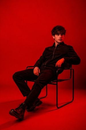 Red Light Minimalist Studio Portrait preview
