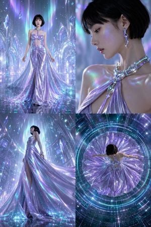 Futuristic Ice Palace Fashion Collage preview