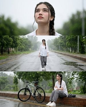 Rainy Street Triptych Portrait preview