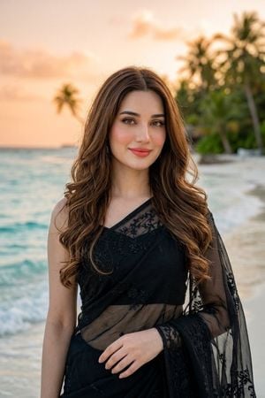 Beach Portrait in Black Saree preview