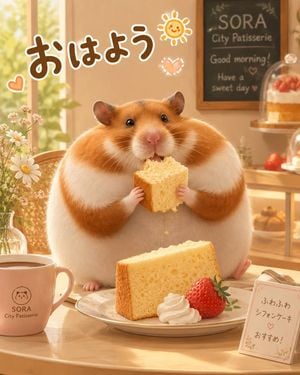 Morning Hamster Café Illustration preview