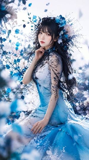 Blue Floral Fantasy Portrait preview