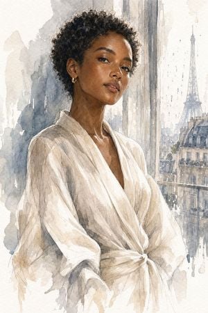 Paris Watercolor Fashion Portrait preview