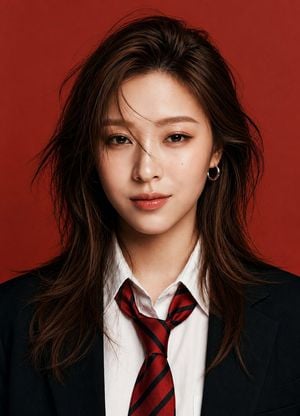 Studio Fashion Portrait Red Background preview