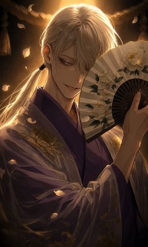 Golden Kimono Fan Portrait preview