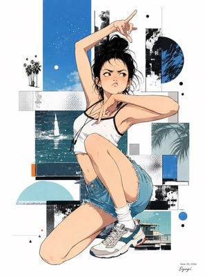 Summer Anime Collage Poster preview