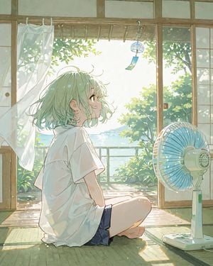 Summer Anime Girl by the Sea preview