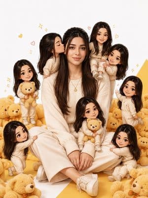 Realistic Person with Chibi Miniatures preview