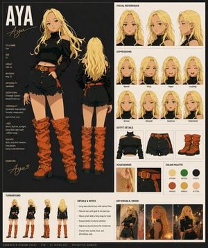 Aya Anime Character Sheet preview