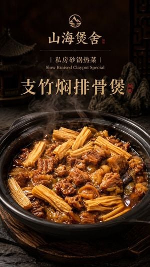 Luxury Chinese Claypot Food Poster preview