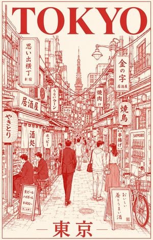 Minimalist Tokyo Night Travel Poster preview