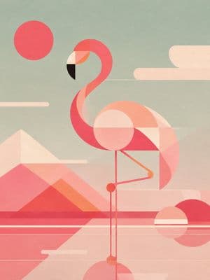 Abstract Geometric Flamingo Poster preview